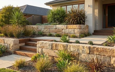 Front Yard Retaining Wall Ideas for Sloped Blocks