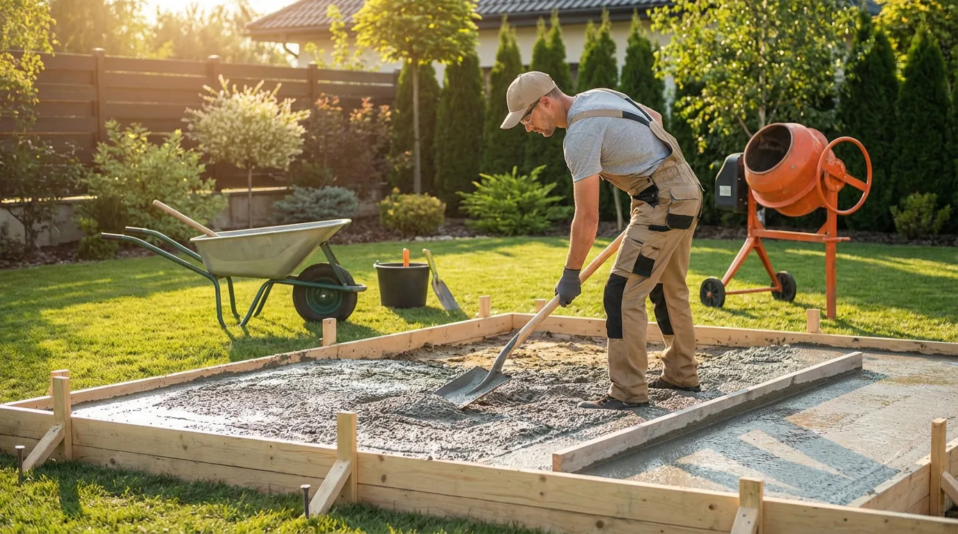 how to pour a concrete slab for shed